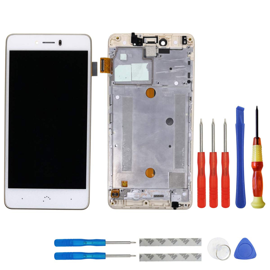 swark LCD Display für Bq Aquaris U Plus Weisse Touchscreen Bildschirm Digitizer Assembly Glas + Rahm