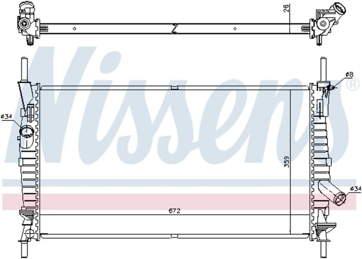 Nissens 62128 Kühler, Motorkühlung