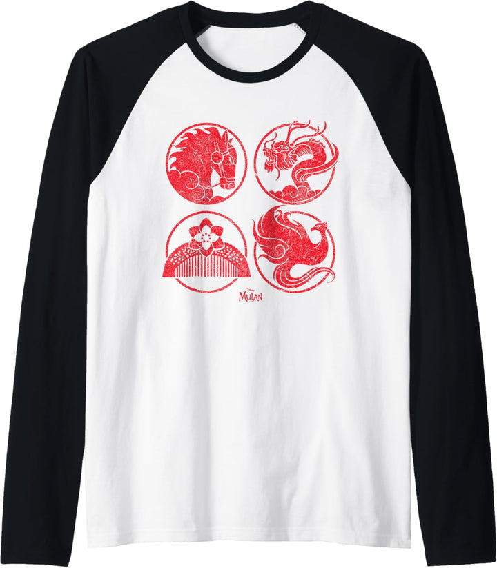 Disney Mulan Live-Action Red Icons Raglan