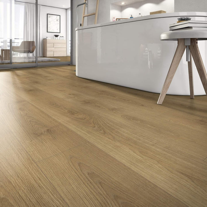EGGER Home Laminatboden Aqua+ EHL103 Brook Eiche honig (8mm, 1,995m²) | authentische Holzoptik | | E
