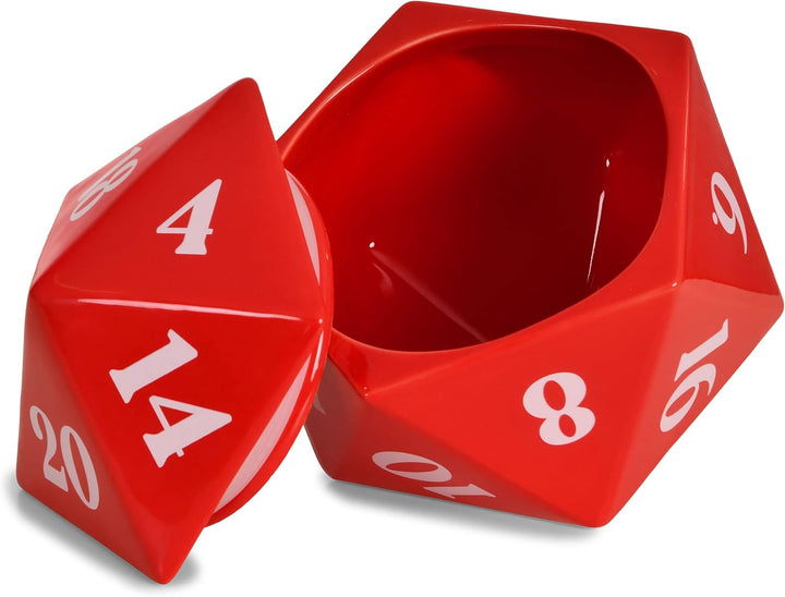 Elbenwald D20 Würfel Keksdose für Pen & Paper Fans Keramik rot
