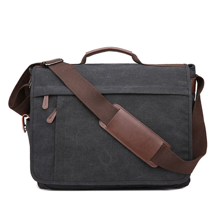 Neuleben Wasserdicht Laptoptasche für 15,6'' Laptop Vintage Schultertasche Umhängetasche Canvas Lede
