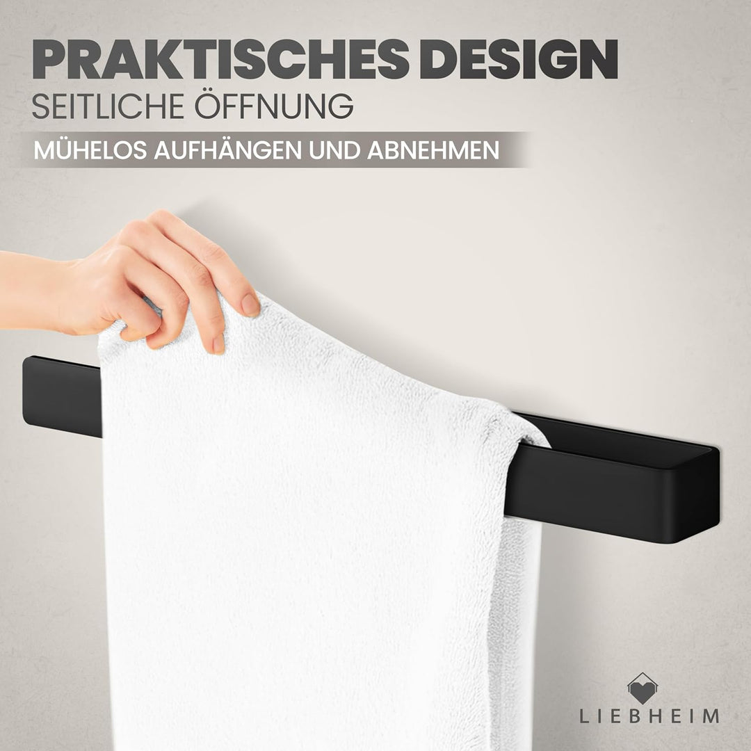 LIEBHEIM Handtuchhalter ohne Bohren - 3M Montage Klebeband & extra grosse Klebefläche - Handtuchstan