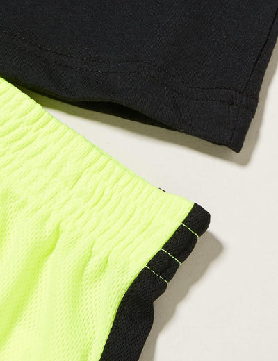 Hurley Jungen Hrlb O&o Gradient & Mesh Set Set kurz + T-Shirt 3 Jahre Schwarz/Blaues Graphit, 3 Jahr