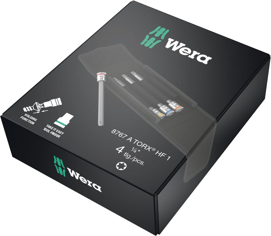 Wera 05003375001 8767 A TORX HF 1 Zyklop Bitnuss-Satz Torx, mit 1/4"-Antrieb, mit Haltefunktion, 4-t