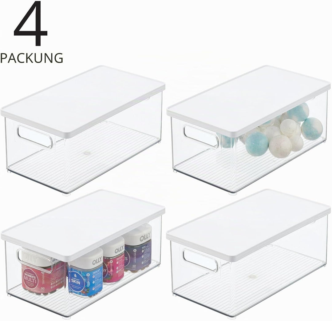 mDesign 4er-Set Kosmetik Organizer – praktische Kosmetikaufbewahrung aus Kunststoff mit abnehmbarem
