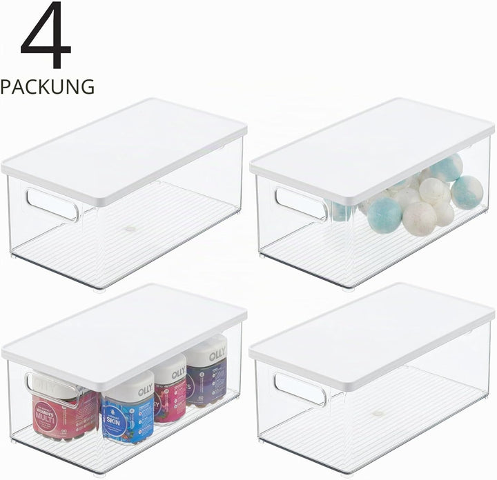 mDesign 4er-Set Kosmetik Organizer – praktische Kosmetikaufbewahrung aus Kunststoff mit abnehmbarem