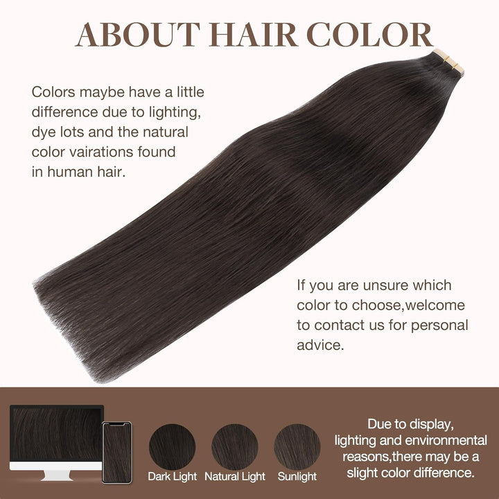 GOO GOO Tape in Extensions Echthaar, Tape Extensions Echthaar, 35cm 100g 40pcs, Extensions Echthaar,