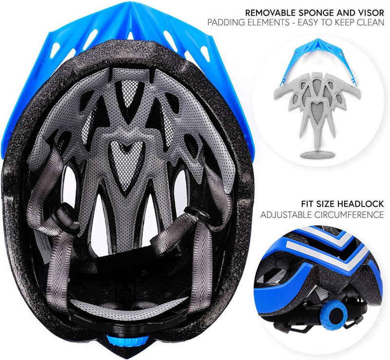 meteor® Marven Fahrradhelm Herren Damen Kinder-Helm MTB rollerhelm mädchen kinderfahrradhelm für Dow