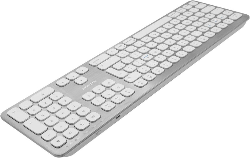 Macally BTWKEYMB-UK, erweiterte Quick-Switch Bluetooth Funk-Tastatur für Mac, PC, iOS und Android, Z