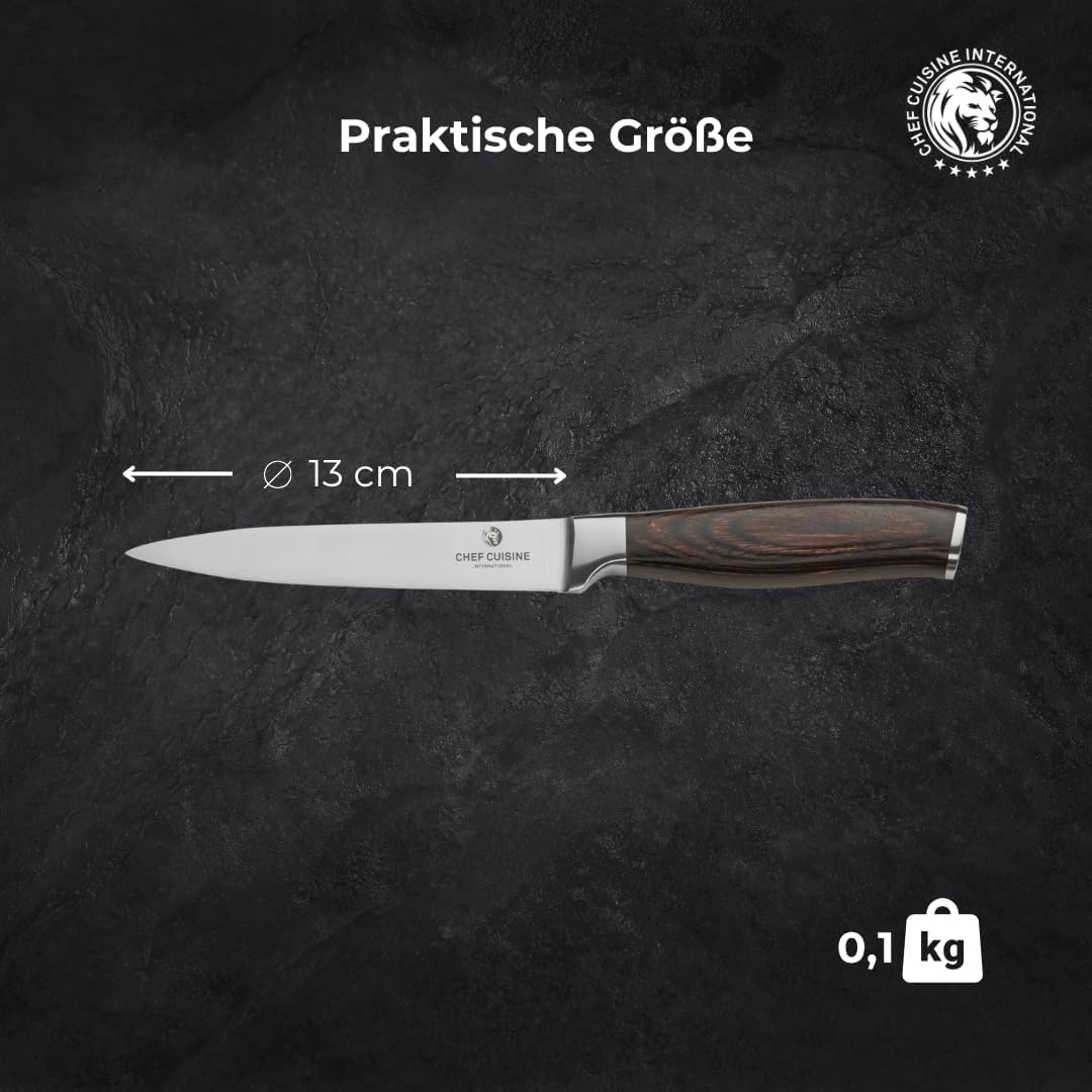 CHEF CUISINE Allzweckmesser, Rostfreier Klingenstahl, Geschmiedet, Handgeschliffen &amp; poliert, Fugenl