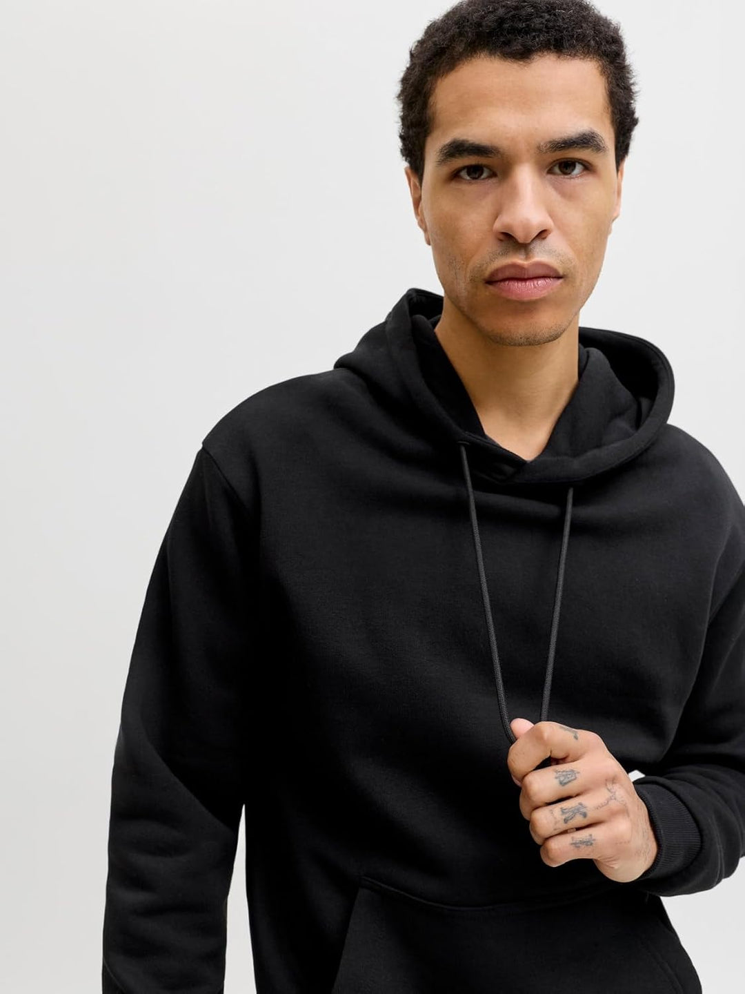 JACK & JONES Male Kapuzenpullover Einfarbig Kapuzenpullover XS Schwarz, XS Schwarz