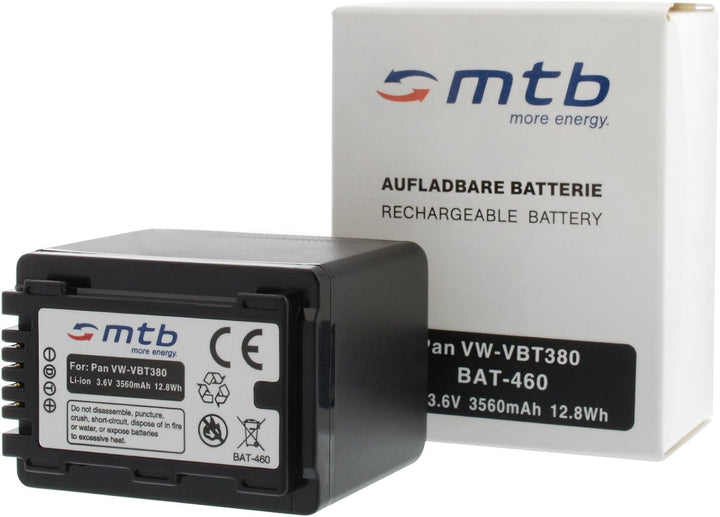 2 Akkus VW-VBT380 kompatibel mit Panasonic HC-V230, V250, V270.. / VFX979 ... s. Liste! [3.6V - 3560