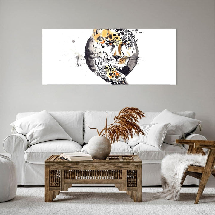 Wandbilder Dekoration Wohnzimmer Katze Orb Tierwelt Geparden Panorama Bilder auf Leinwand 120x50cm L