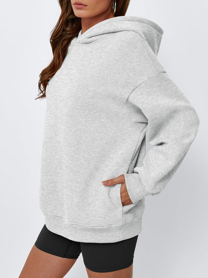EFAN Damen-Kapuzenpullover, übergross, Fleece, Kapuzenpullover, Tops, Pullover, lässig, bequem, Herb