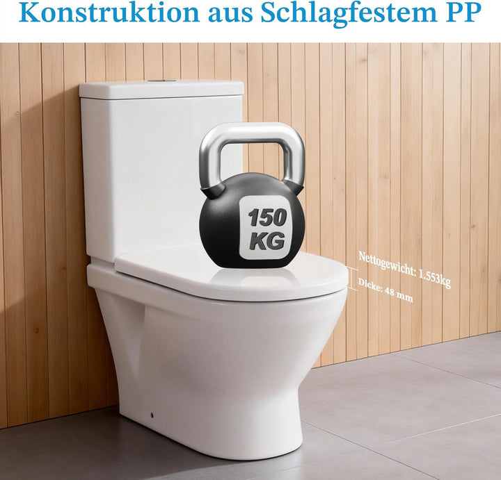 Toilettendeckel mit Absenkautomatik, WC Sitz mit Absenkautomatik Antibakteriell & UV-Beständig, Klod