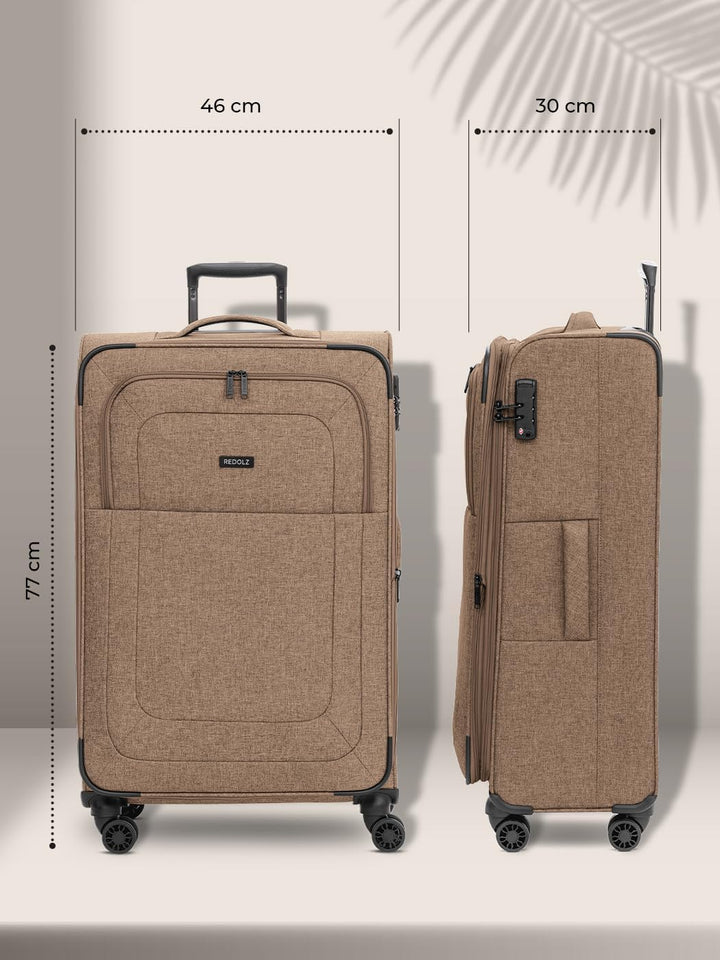 REDOLZ grosser Weichschalen Koffer für Damen & Herren | Leichter Trolley 79 cm mit 4 Doppelrollen &