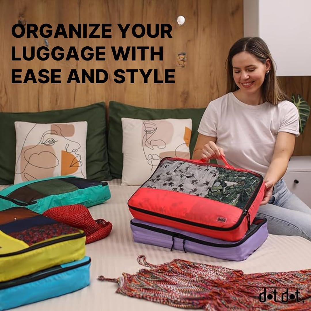 Packwürfel für Koffer und Handgepäck – Reise-Organizer mit 5 Stück – Taschen und Koffer Grösse M Meh