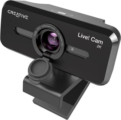 CREATIVE Live! Cam Sync V3 2K-QHD-USB-Webcam mit 4-fachem Digitalzoom und Mikrofonen, 1080p HD, bis