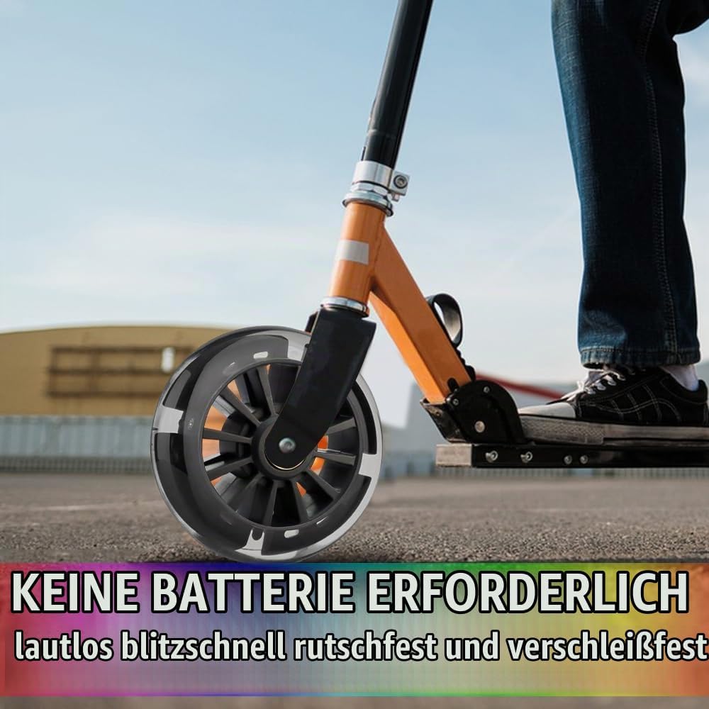 Freestyle-Rollerrad, 2 Stück, beleuchtet, mit LED-Blinklicht, 120 mm, Roller-Reifen mit ABEC-7-Kugel