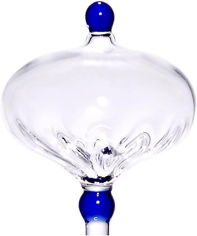 CRISTALICA Exklusiver Handgeformter Orchideenstab Rankhilfe Sparta Blau H ca. 40 cm Handgeformt in D
