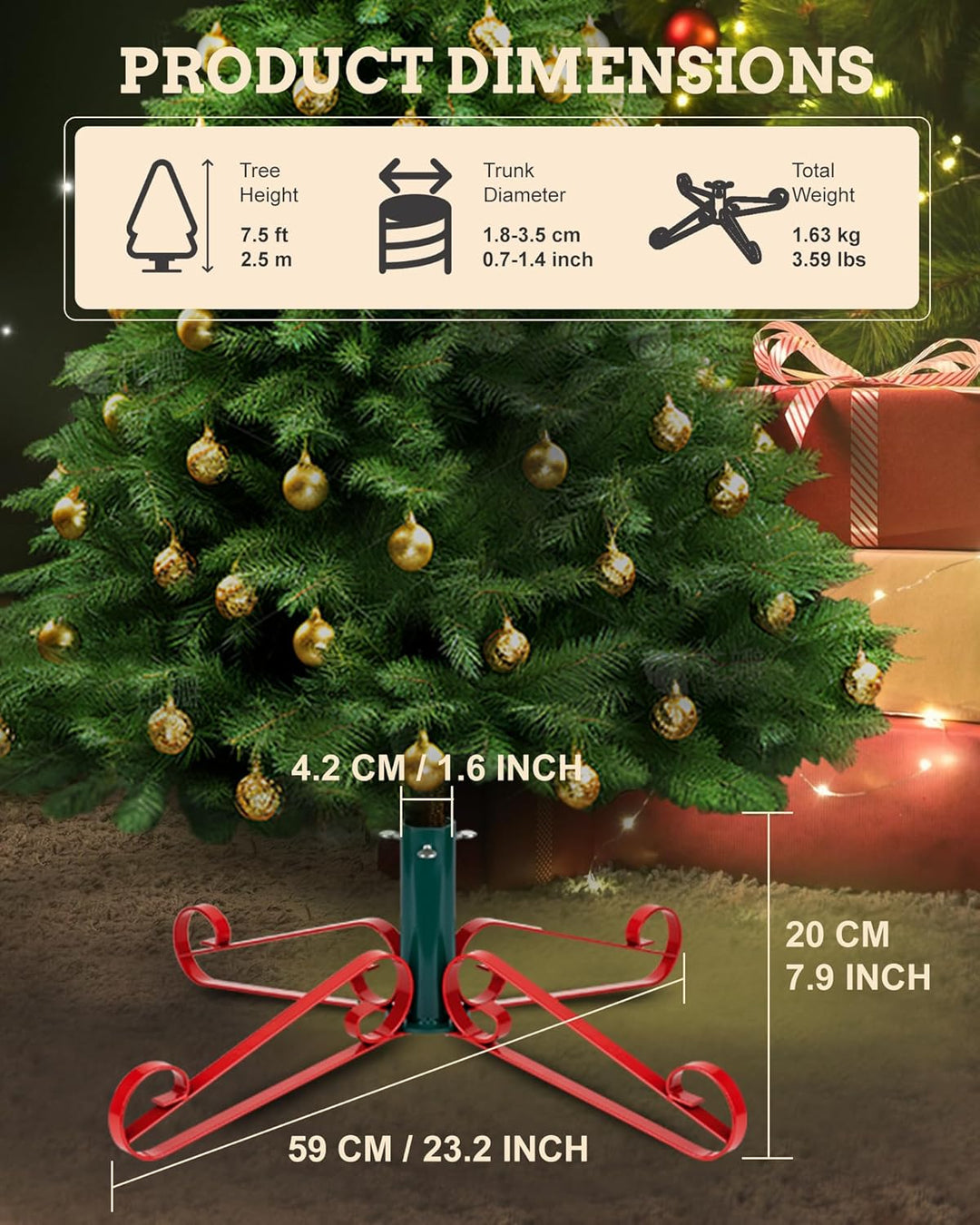 PUDO Christbaumständer Weihnachtsbaumständer für Künstlichen Weihnachtsbaum: Künstlicher Baum Stände