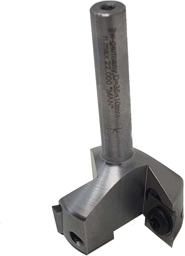 jjw-germany HM - Wendeplatten Planfräser Z=3 D= 35,0mm x 10,0mm Schaft 8,0mm Profi Planfräser für Ha