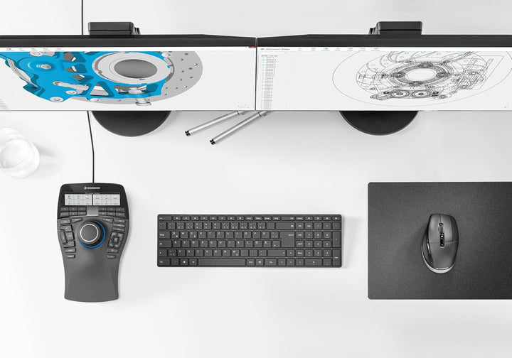 3Dconnexion SpaceMouse Enterprise Kit 2 (Professionelle CAD-Lösung, 3D-Maus und CadMouse im Set, sch