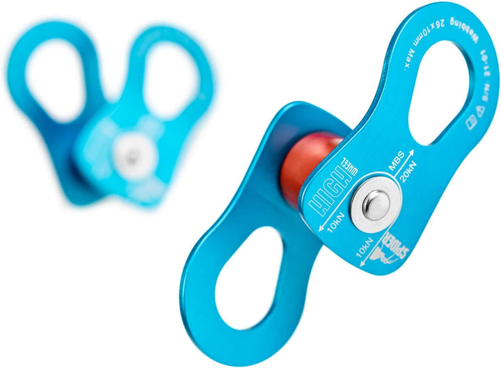 Flache Slackline-Rolle mit Verbinder. Highwheel ist EIN zuverlässiger Helfer beim Spannen Einer Slac