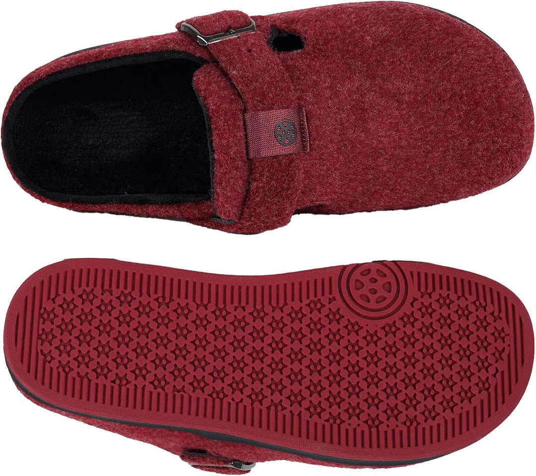 Sisttke Hausschuhe Damen Herren Filzpantoffeln Unisex Winter Geschlossen Pantoffeln mit Wechselfussb