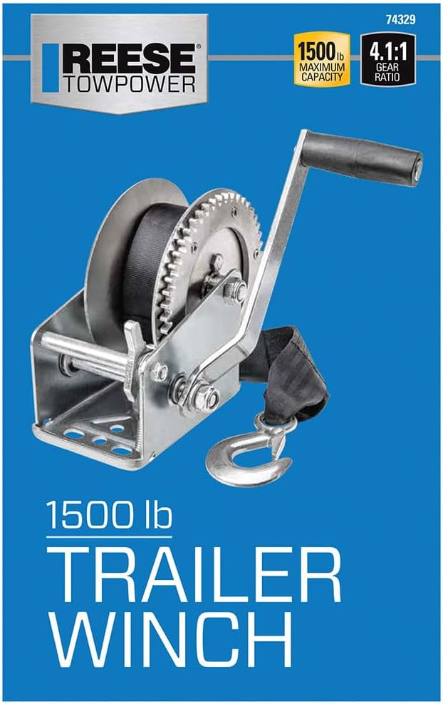 Reese Towpower 74329 Seilwinde für Anhänger, silberfarben, Silber