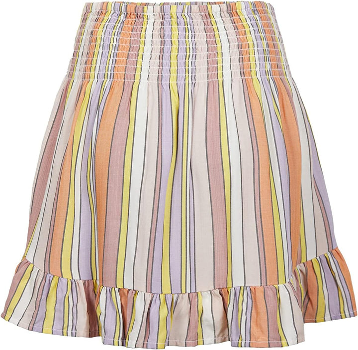 O'NEILL Damen Lilia Smocked Skirt Rock L-XL 32021 Multi Stripe, L-XL 32021 Multi Stripe