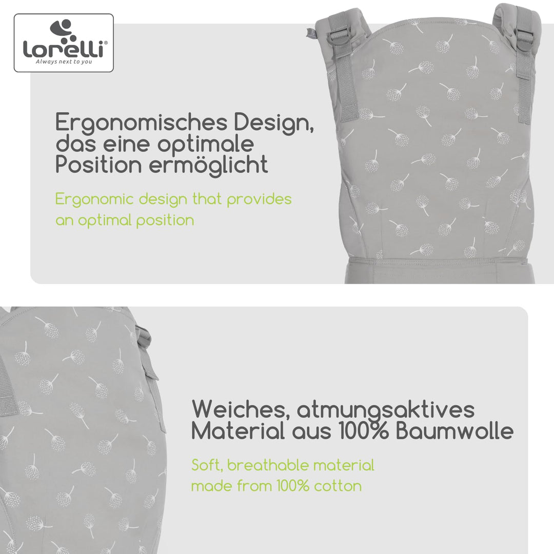 Lorelli Babytrage Wally ab 3 Monate, Kindertrage, Ergonomisches Design, Atmungsaktives Material, Ver