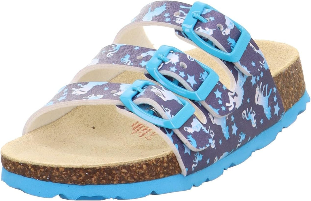 Superfit Mädchen Fussbettpantoffel Pantoffeln 24 EU Blau 8080, 24 EU Blau 8080
