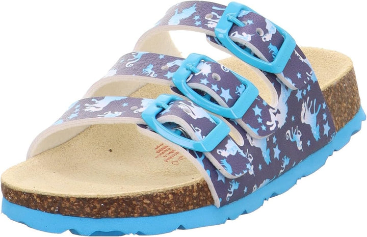 Superfit Mädchen Fussbettpantoffel Pantoffeln 24 EU Blau 8080, 24 EU Blau 8080