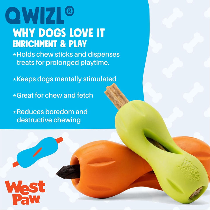 WEST PAW Zogoflex Qwizl Interaktives Leckerli-Spender für Hunde, Granny Smith, klein Granny Smith Sm