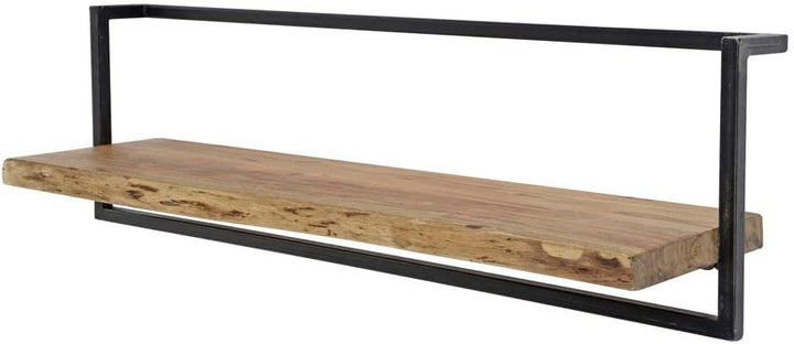 RINGO-Living Massivholz Regal Alani in Natur-hell und Schwarz-matt 1000mm, Akazie 1000 mm, 1000 mm