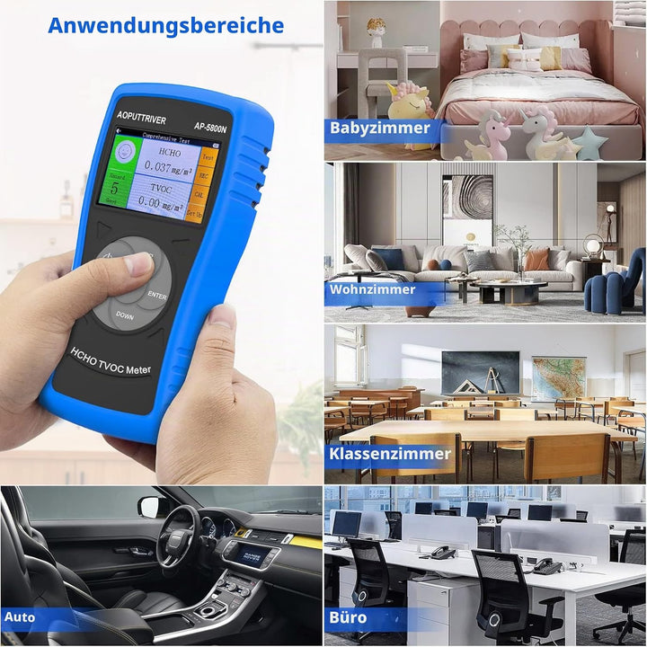AOPUTTRIVER Formaldehyd Messgerät AP-5800N Innenraum-Luftqualitätsmessgeräte Verschmutzung Messgerät