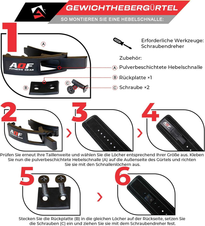 AQF Gewichthebergürtel 10.2cm Breit Leder Gepolsterte Kraftraining Gürtel, Lendenwirbelstütze Gürtel