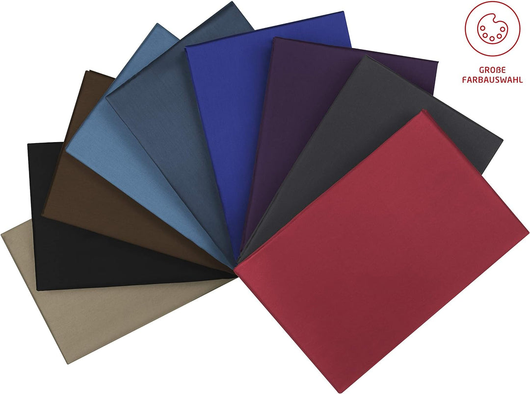 fleuresse Uni-Colours Bettwäsche-Set, Mako Satin, 100 Prozent Baumwolle, Fb. anthrazit, 240 x 220 cm