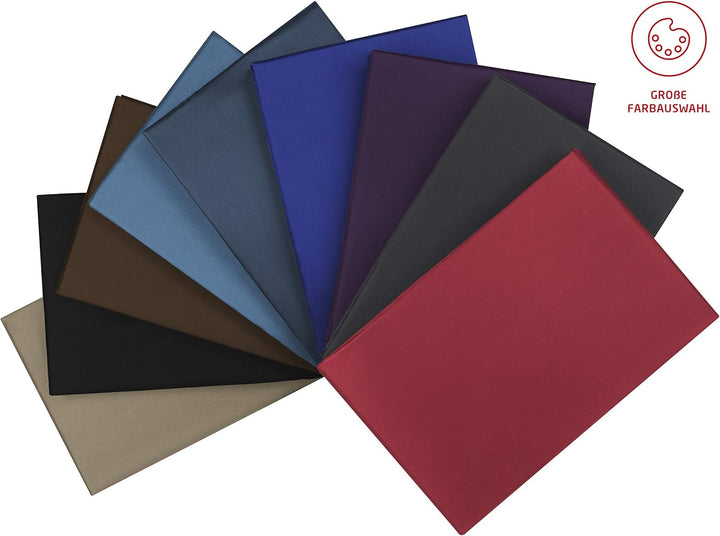Fleuresse Colours Bettwäsche, Uni-Mako-Satin, graphit, 155 x 220 cm Anthrazit 155/220 Uni, Anthrazit