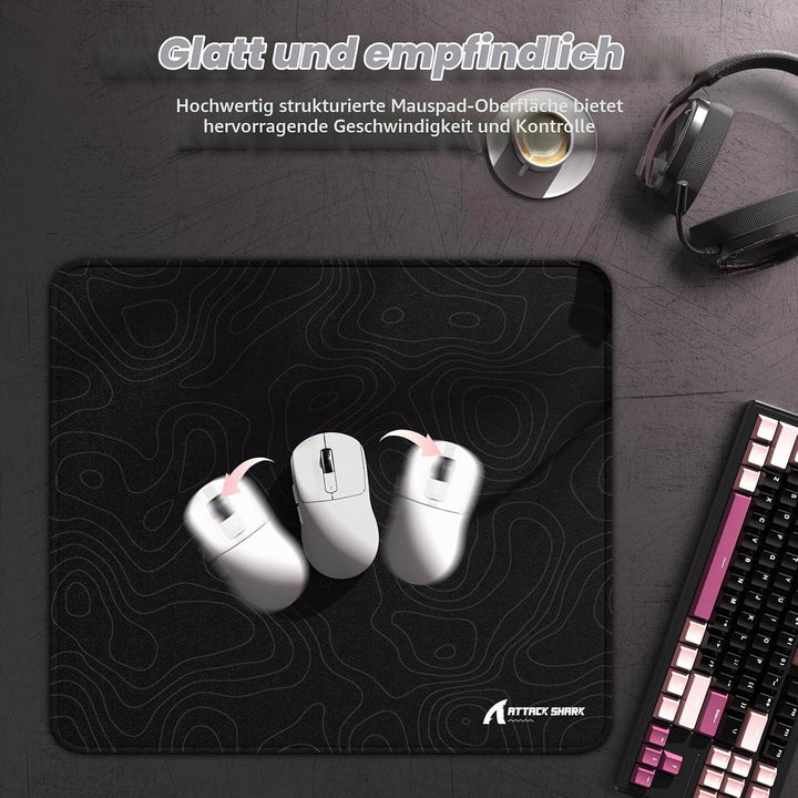 ATTACK SHARK CM02 Esports-Gaming-Mauspad Grosses, Feine sandähnliche Texturoberfläche, Wasserabweise