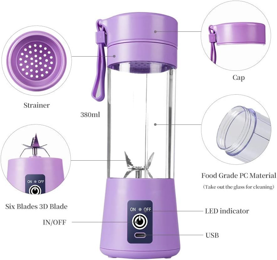 Mixer Smoothie Maker, Elektrischer USB-Entsafter Mixer, Tragbarer Mini-Mixer für Shakes und Smoothie