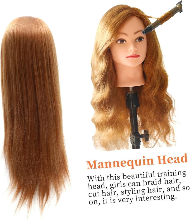 Beavorty Kosmetologie Übungskopf Braiding Mannequin Head Haarstyling Trainingskopf Mit Haare Für Fri