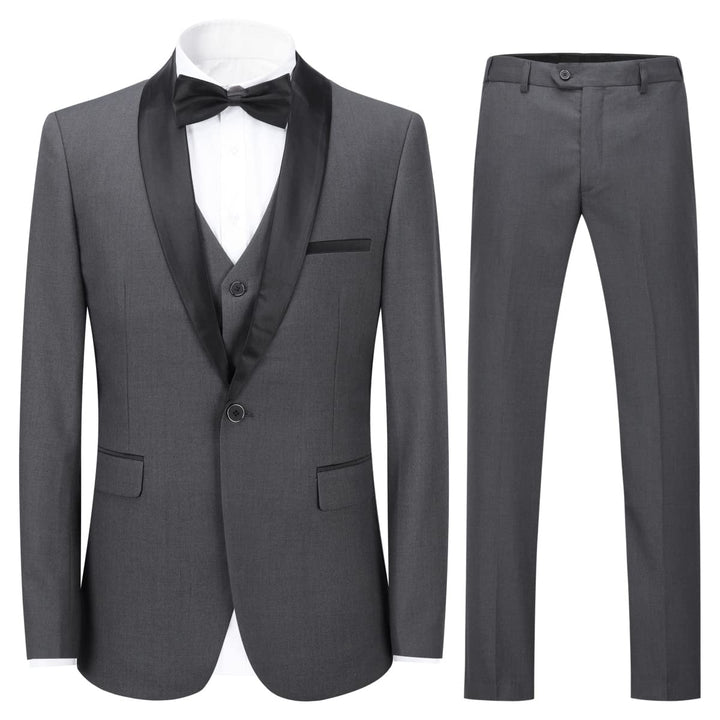 Herren Anzug 3 Teilig Slim Fit Reihe Einfarbig Stoff Business Shawl Kragen Klassisch Tunika XS #987