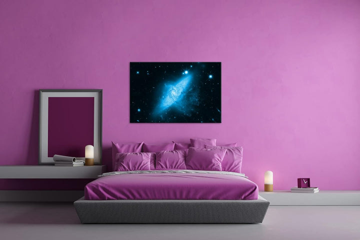 deyoli Dark weite Galaxien mit leuchtenden SternenFormat 80x60 Effekt: Monocrome Blau als Leinwandbi