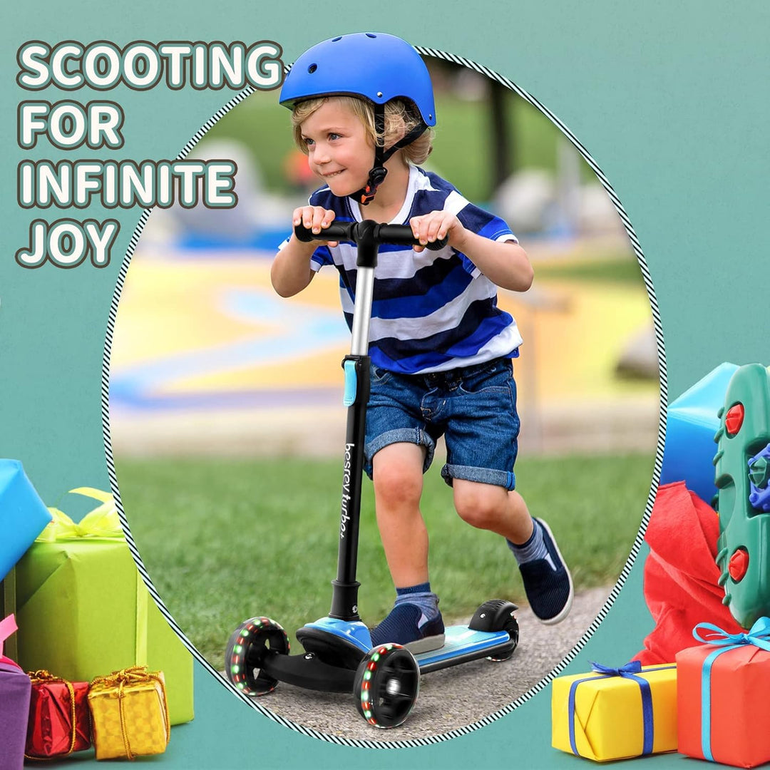 besrey Scooter Kinder Roller, der sichere Premium Dreiradscooter mit PU LED Leuchtenden Räder, Faltb