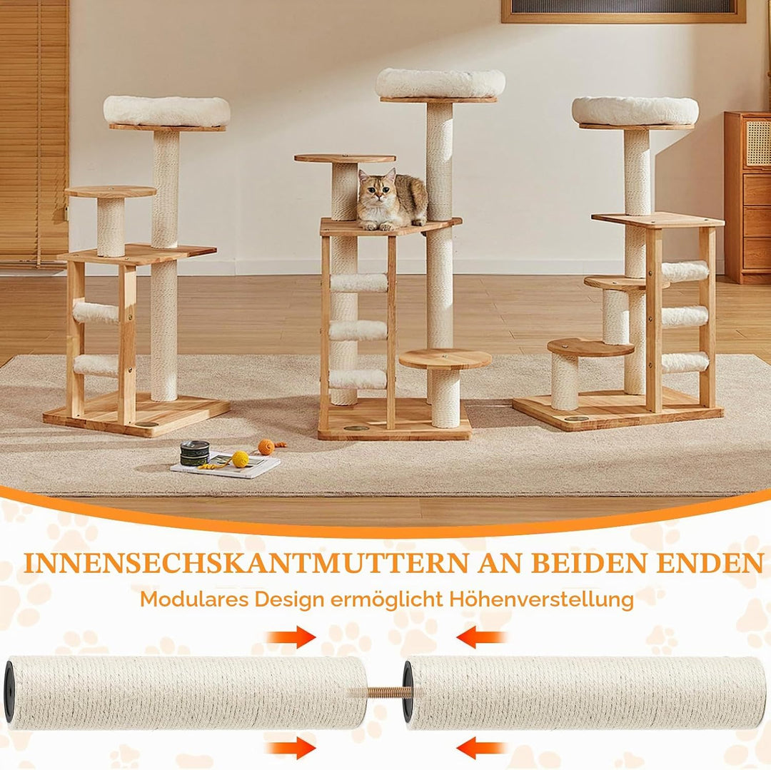 Kratzbaum Ersatzstamm 2 Stück ø8 x 40 cm Sisalstamm | Ersatzteile Stamm Sisal Kratzbaum Zubehör Stap