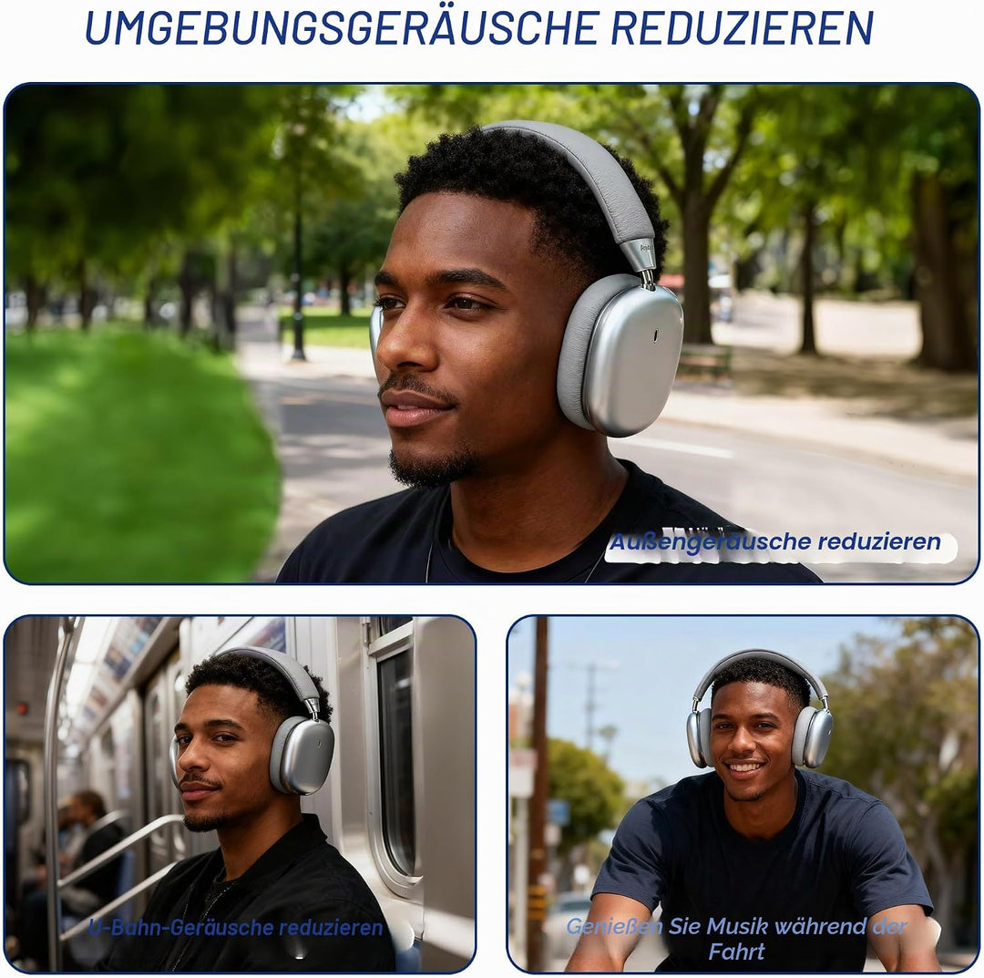 Kabellose Kopfhörer, Noise Cancelling Kopfhörer für die Arbeit, 80H Spielzeit, Wireless 5.4 Over Ear