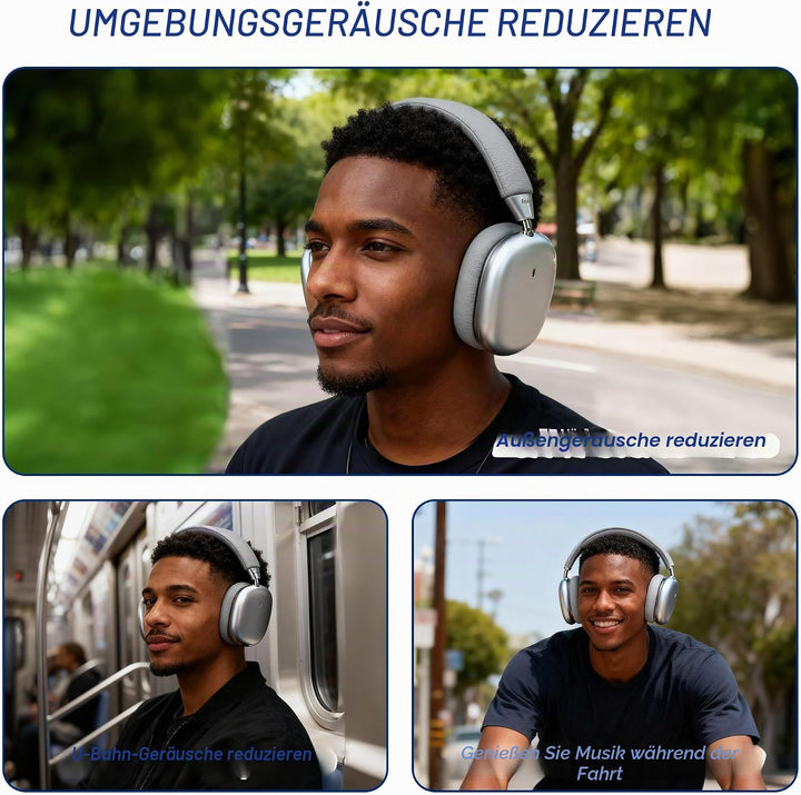 Kabellose Kopfhörer, Noise Cancelling Kopfhörer für die Arbeit, 80H Spielzeit, Wireless 5.4 Over Ear